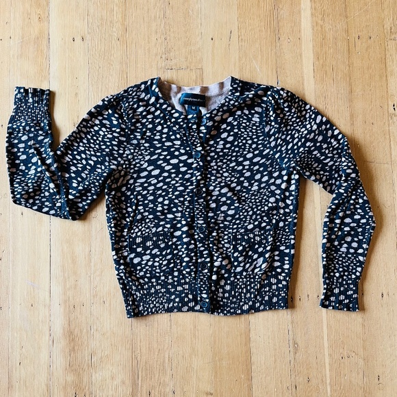 Corey Lynn Calter cotton cardigan black/tan - Picture 1 of 3